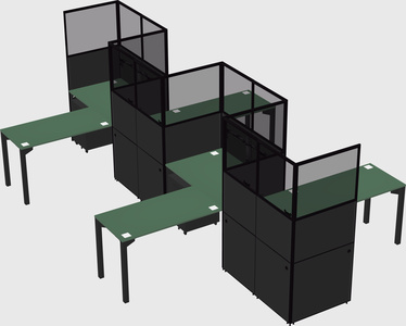 L-shape cubicles