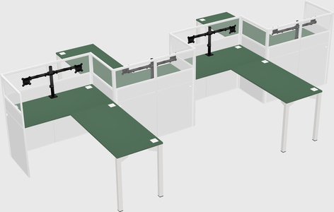 L-shape cubicles