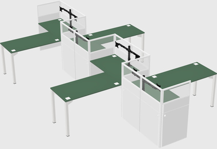 L-shape cubicles