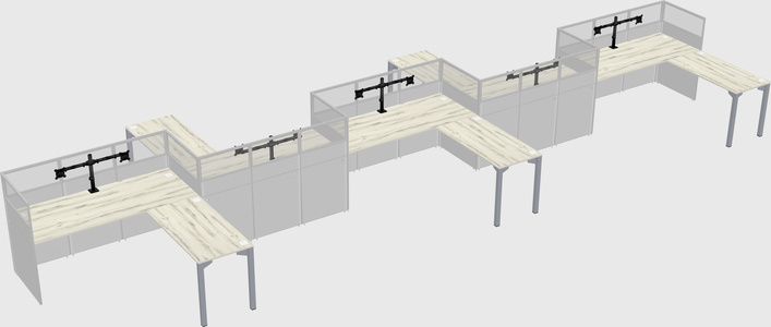 L-shape cubicles