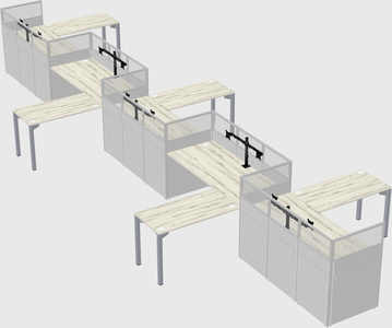 L-shape cubicles