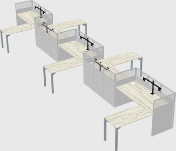 L-shape cubicles