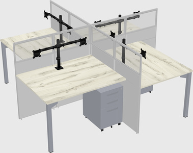 Quad office cubicles