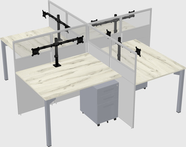 Quad office cubicles