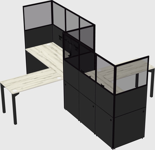 L-shape cubicles