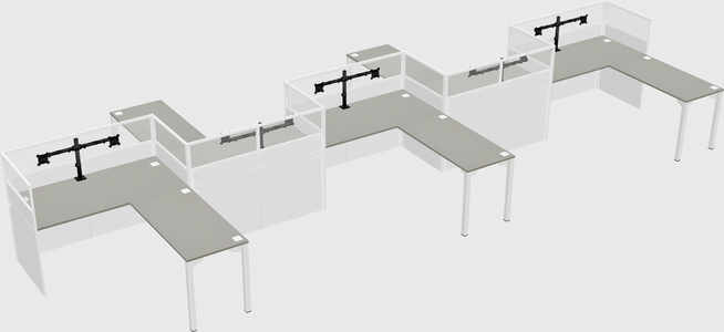 L-shape cubicles