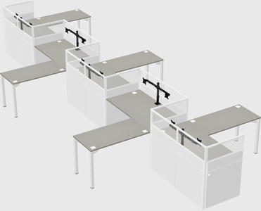 L-shape cubicles