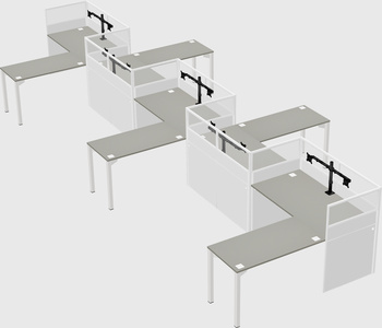 L-shape cubicles