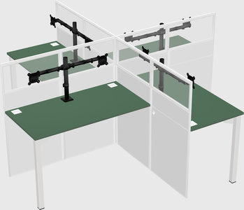 Quad office cubicles