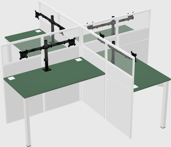 Quad office cubicles