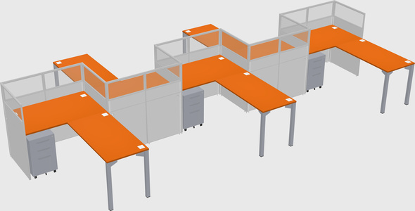 L-shape cubicles
