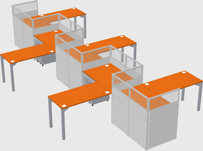 L-shape cubicles