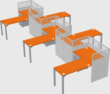 L-shape cubicles