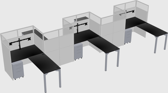 L-shape cubicles