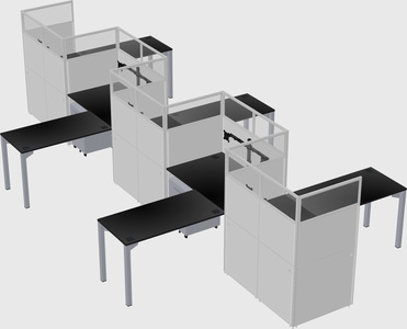 L-shape cubicles