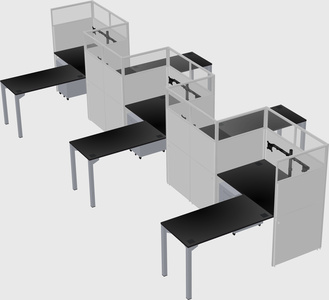 L-shape cubicles