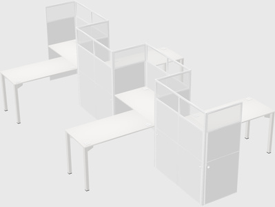 L-shape cubicles