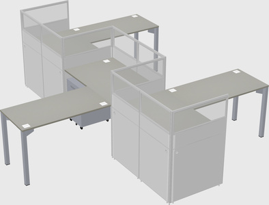 L-shape cubicles