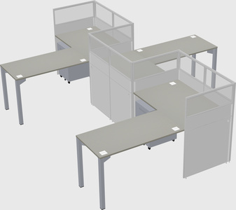 L-shape cubicles