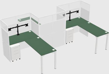 L-shape cubicles