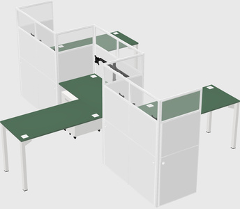 L-shape cubicles