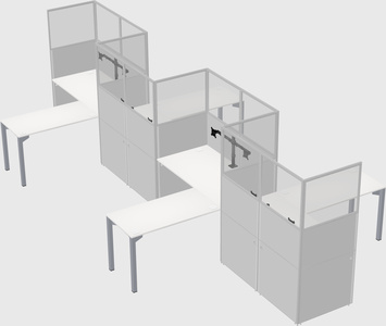 L-shape cubicles