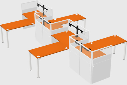 L-shape cubicles