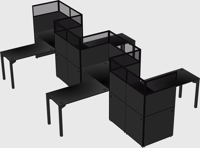 L-shape cubicles