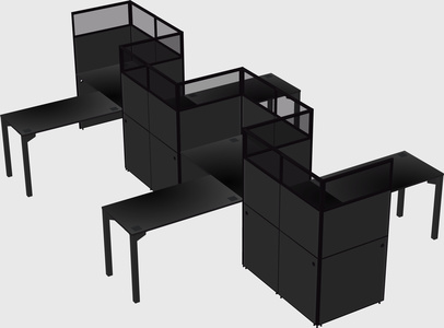 L-shape cubicles
