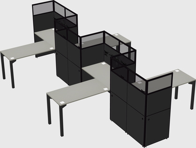 L-shape cubicles