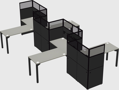L-shape cubicles