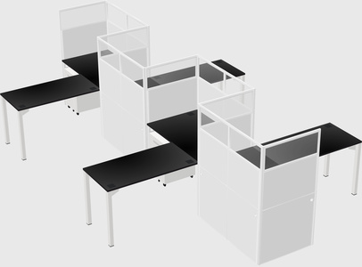 L-shape cubicles
