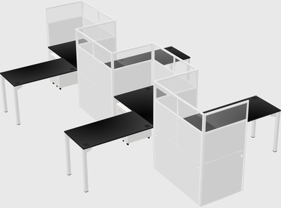 L-shape cubicles