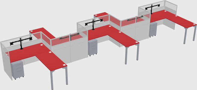 L-shape cubicles