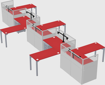 L-shape cubicles