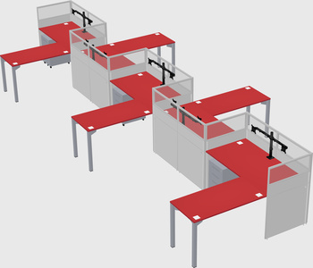 L-shape cubicles