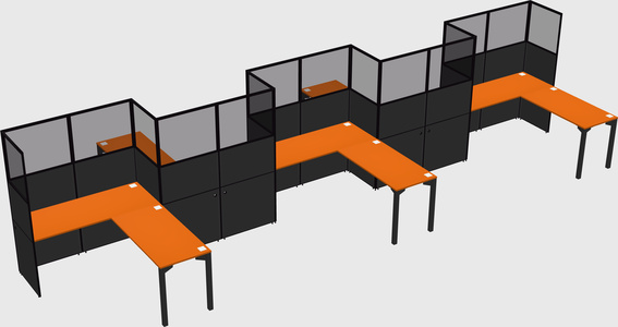 L-shape cubicles