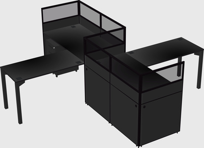 L-shape cubicles