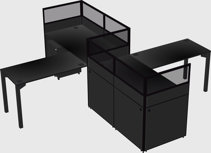 L-shape cubicles