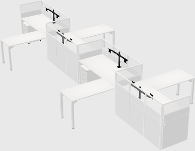L-shape cubicles