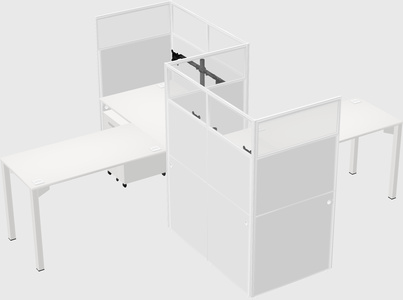 L-shape cubicles