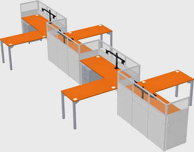L-shape cubicles