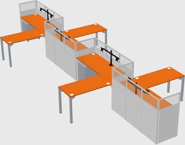 L-shape cubicles