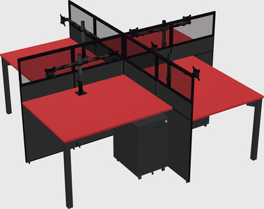 Quad office cubicles