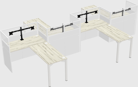 L-shape cubicles