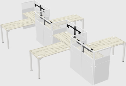 L-shape cubicles