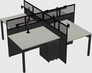 Quad office cubicles