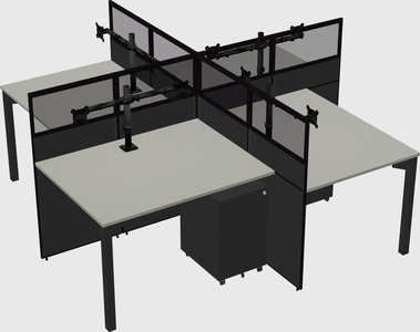 Quad office cubicles
