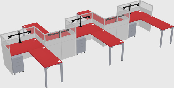 L-shape cubicles