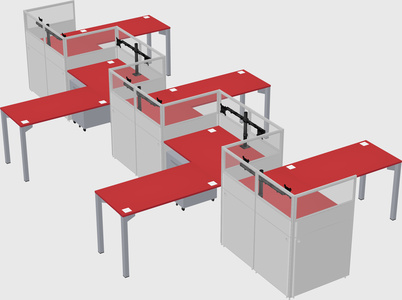 L-shape cubicles